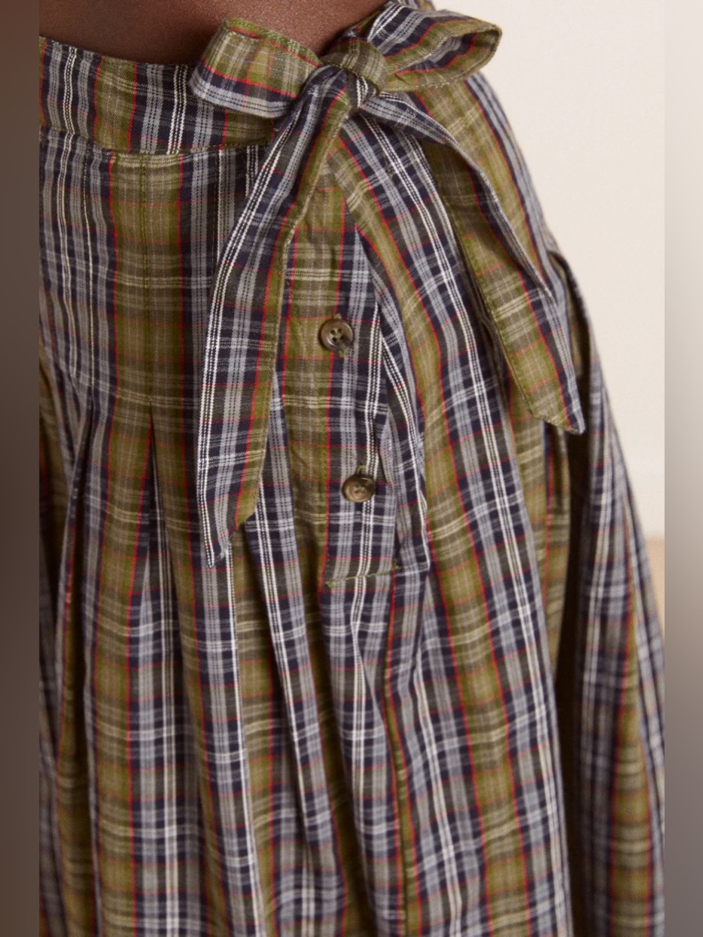 Damson Madder Josie Midi Skirt - Multi Check - Picture 3 of 8